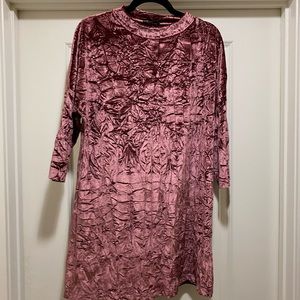 Pink velvet dress